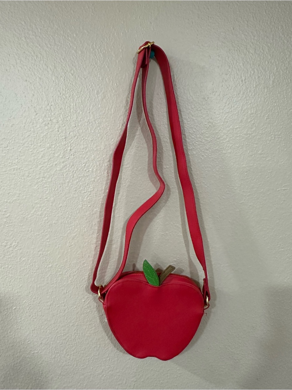 Disney Red Apple Crossbody Bag with Green Leaf Accent